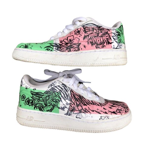 CUSTOM Air Force 1 Low 'Tiger Print' Size 4.5 - Picture 7 of 16
